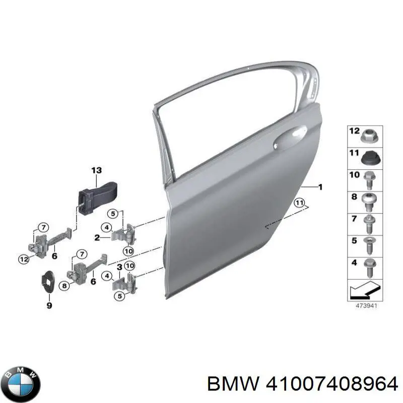  Двері задні, праві BMW 5 