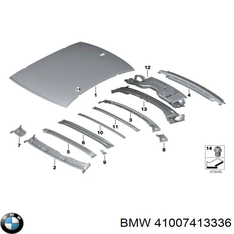 41007413336 BMW Дах кабіни (кузова)