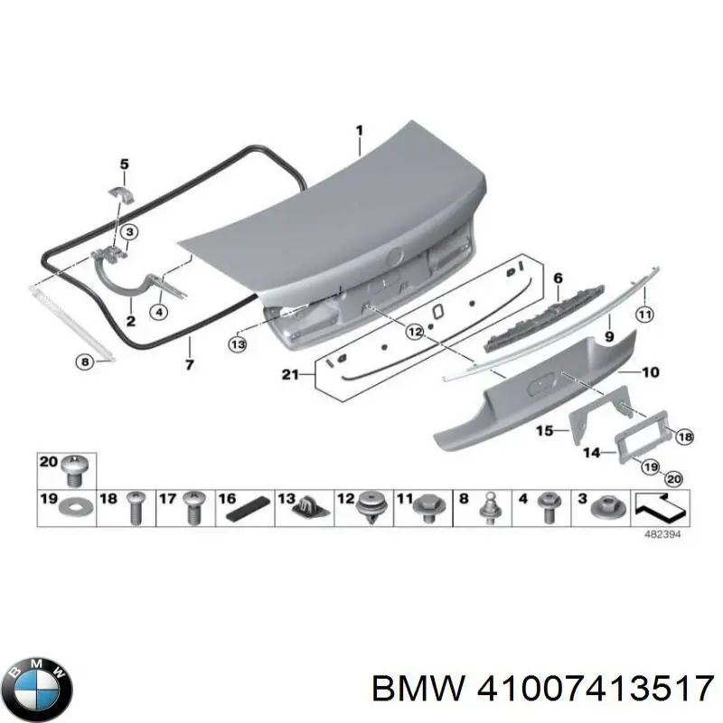 41007413517 BMW Кріплення кришки багажника