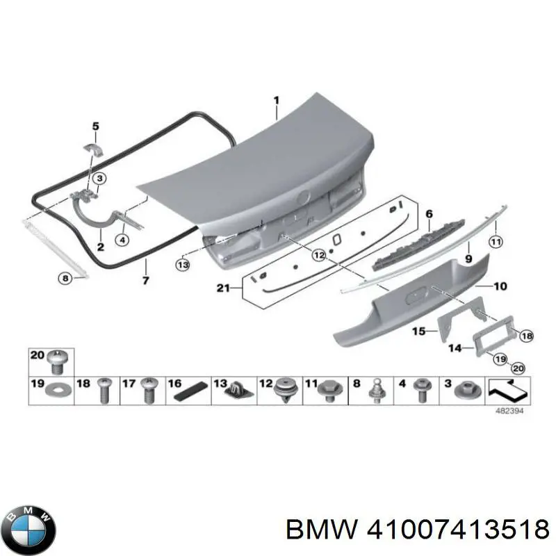Завіса кришки багажника BMW 41007413518 ціна, від 39.37 USD