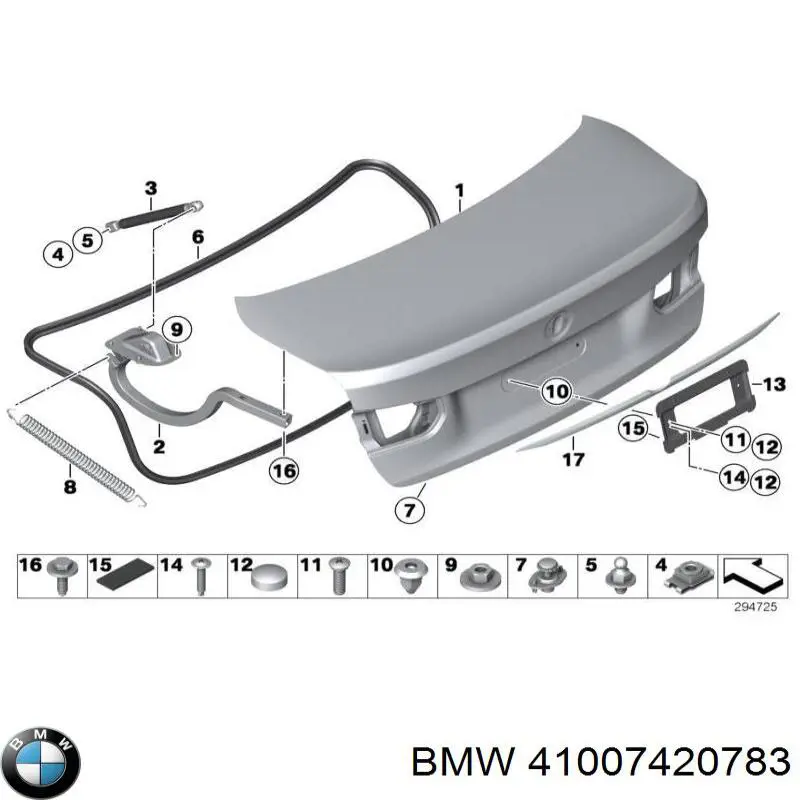 41007286957 BMW Кріплення кришки багажника