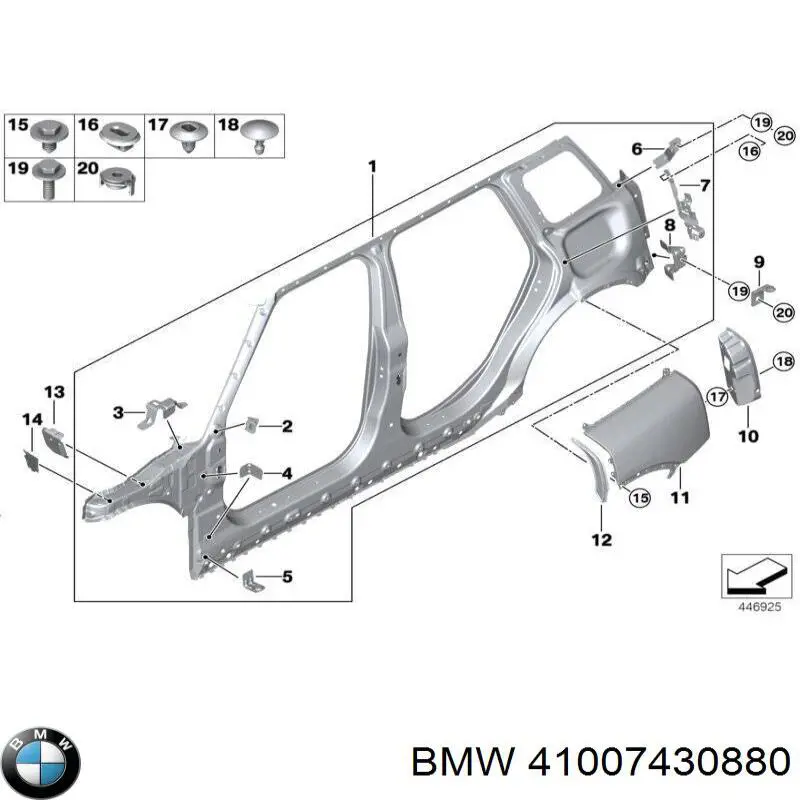 41007430880 BMW Крило заднє праве