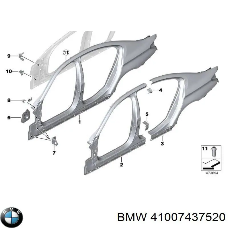 41007437520 BMW Крило праве заднє