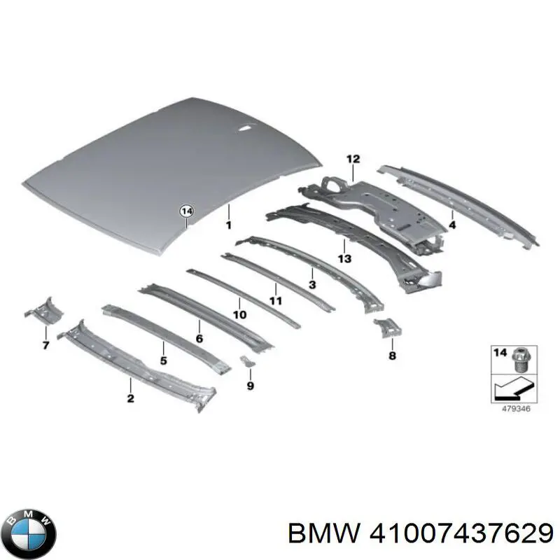 41007437629 BMW Дах кабіни (кузова)