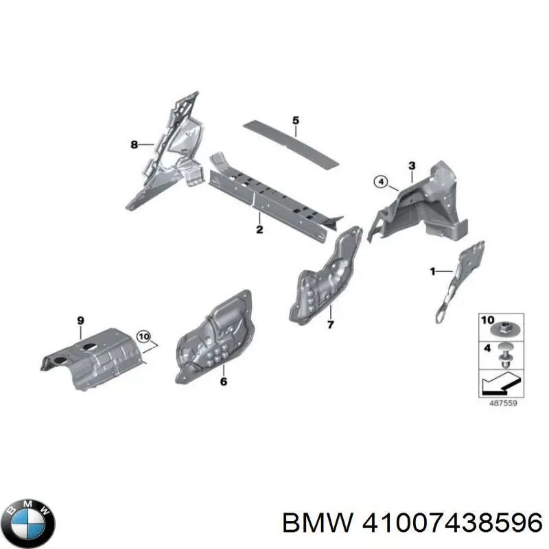 Купити 41007438596 BMW Двері праві передні