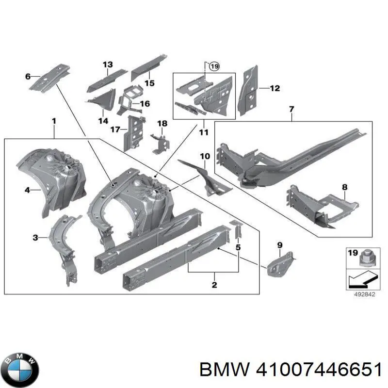 41007446651 BMW Лонжерон рами передній лівий