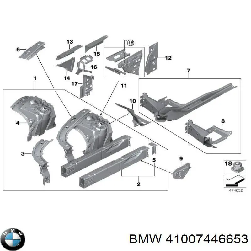 BF0110500025 Bapmic Кронштейн супорта радіатора, верхній