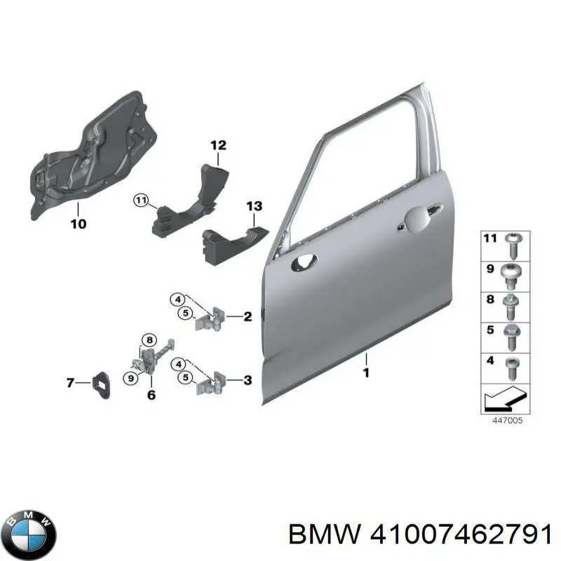 41007462791 BMW Дверь передня ліва