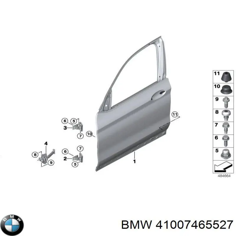 Двері передні, ліві BMW 41007465527 ціна, від 531.50 USD