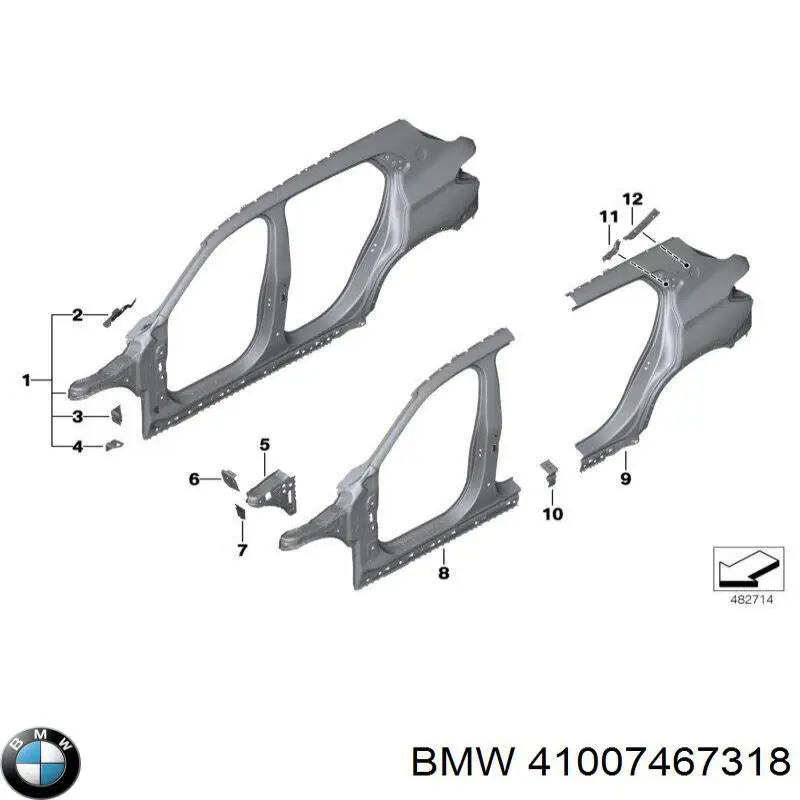 41007467318 BMW Отвір передніх правих дверей
