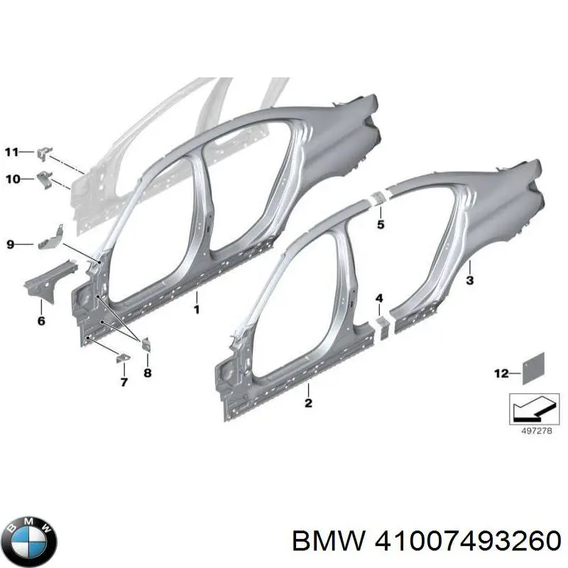 41007493260 BMW Стійка кузова передня, права