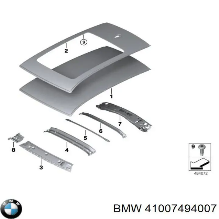 Дах кабіни в зборі BMW 41007494007 ціна, від 886.81 USD