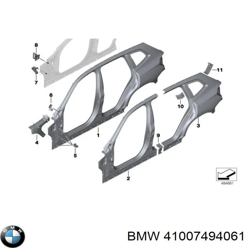 41007494061 BMW Отвір передніх лівих дверей