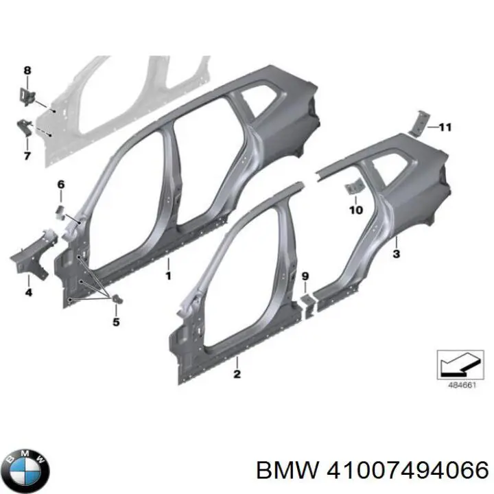 41007494066 BMW Отвір передніх правих дверей
