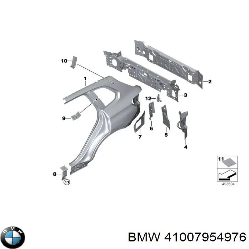 Бічна частина задні праві BMW 41007954976 ціна, від 633.44 USD