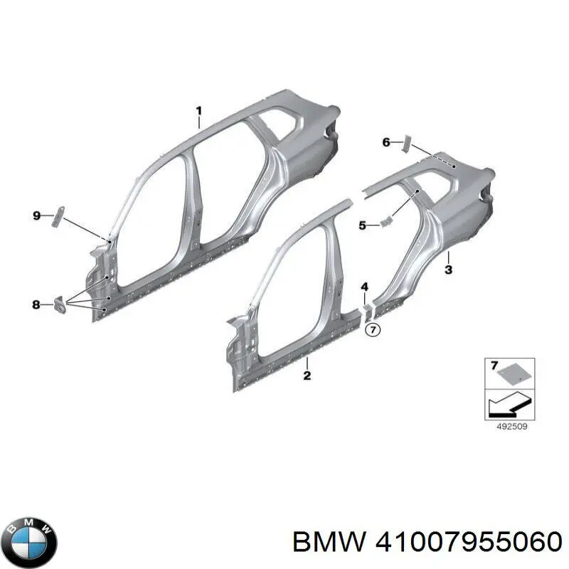 41007955060 BMW Отвір передніх правих дверей