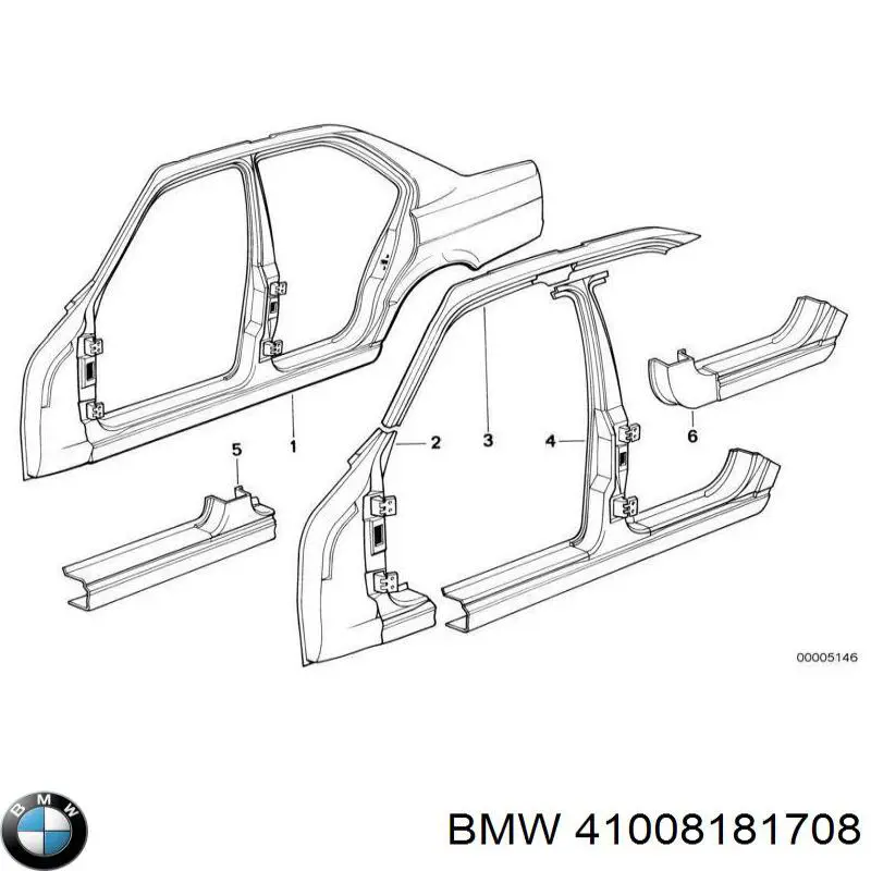 Купити 41008181708 BMW Поріг зовнішній правий