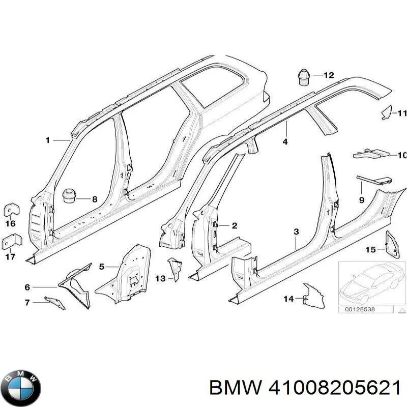 Купити 41008205621 BMW Стійка центральна, ліва