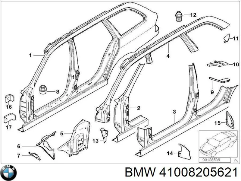 Стійка центральна, ліва на BMW 5 (E39)