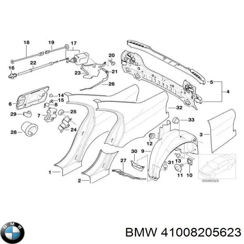 Крило заднє ліве на BMW 5 (E39)