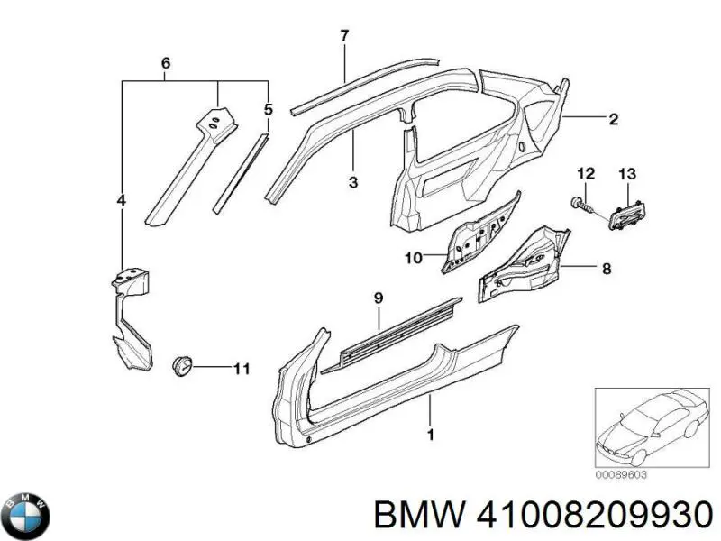 Купити 41008209930 BMW Поріг зовнішній правий