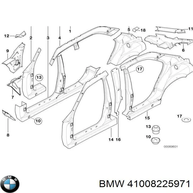Купити 41008225971 BMW Поріг зовнішній лівий