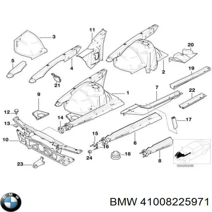41008225971 BMW Поріг зовнішній лівий