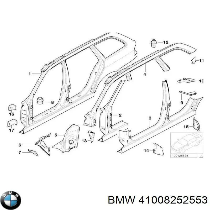 Купити 41008252553 BMW Стійка кузова передня, ліва