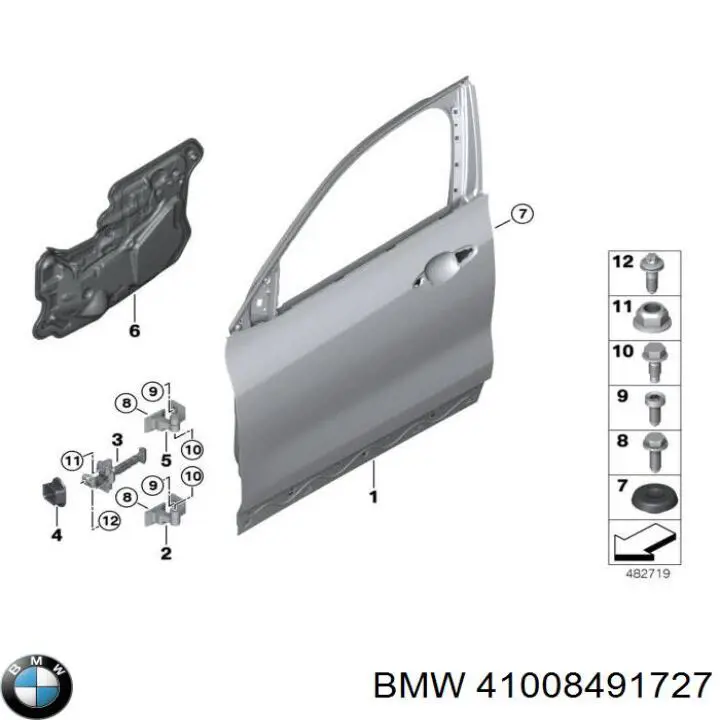 Двері передні, ліві BMW 41008491727 ціна, від 684.11 USD
