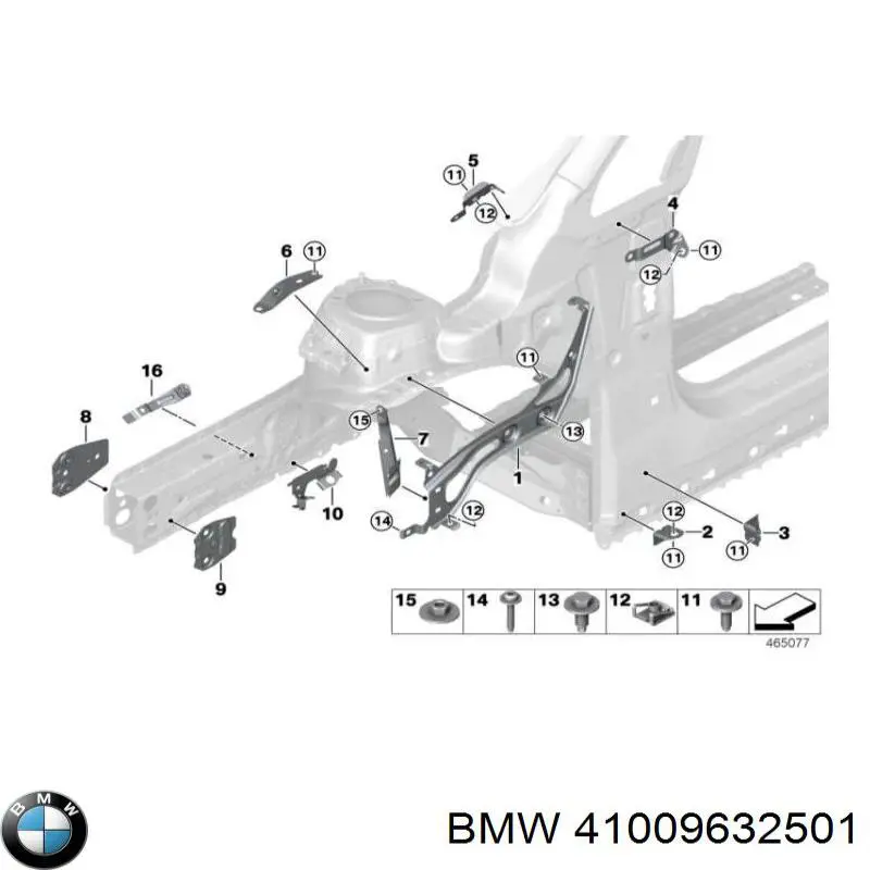 41009632501 BMW Завіс капота, лівий
