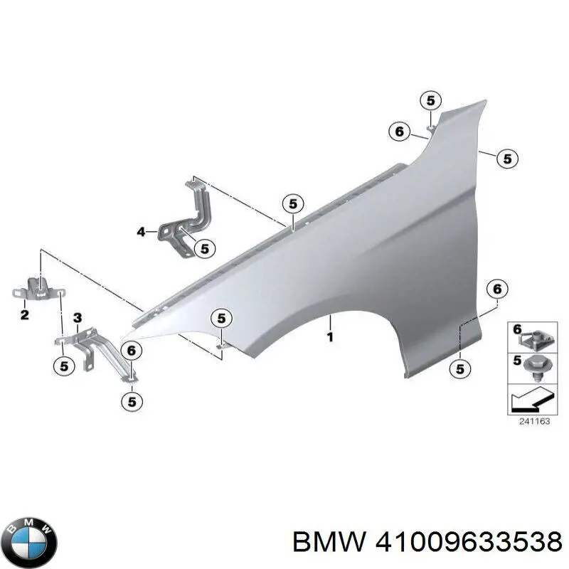 41009633538 BMW Крило переднє праве