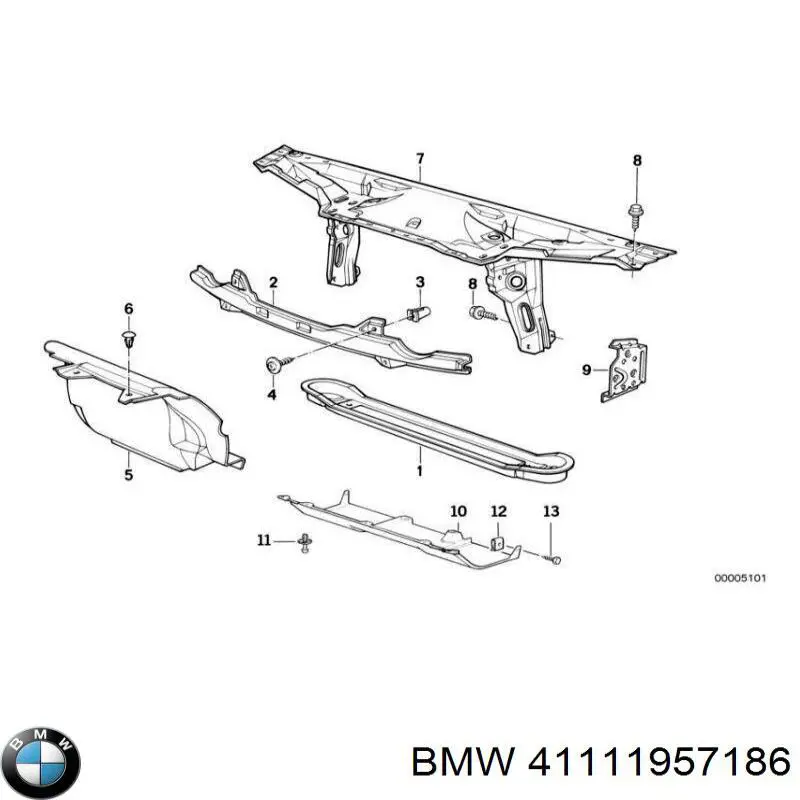 Рамка радіатора нижня на BMW 7 (E32)