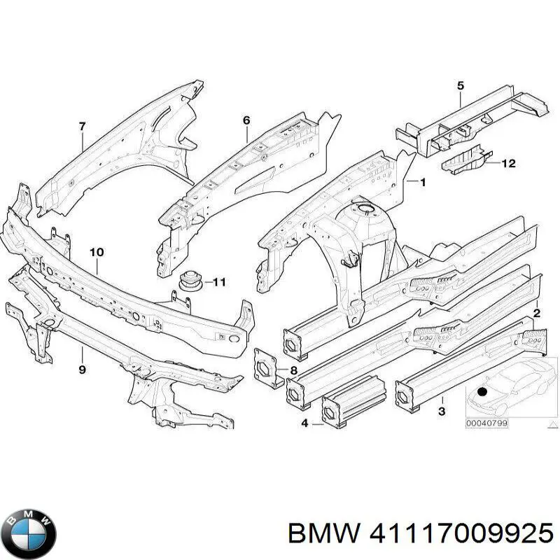 Підсилювач переднього лівого крила BMW 41117009925 ціна, від 86.13 USD
