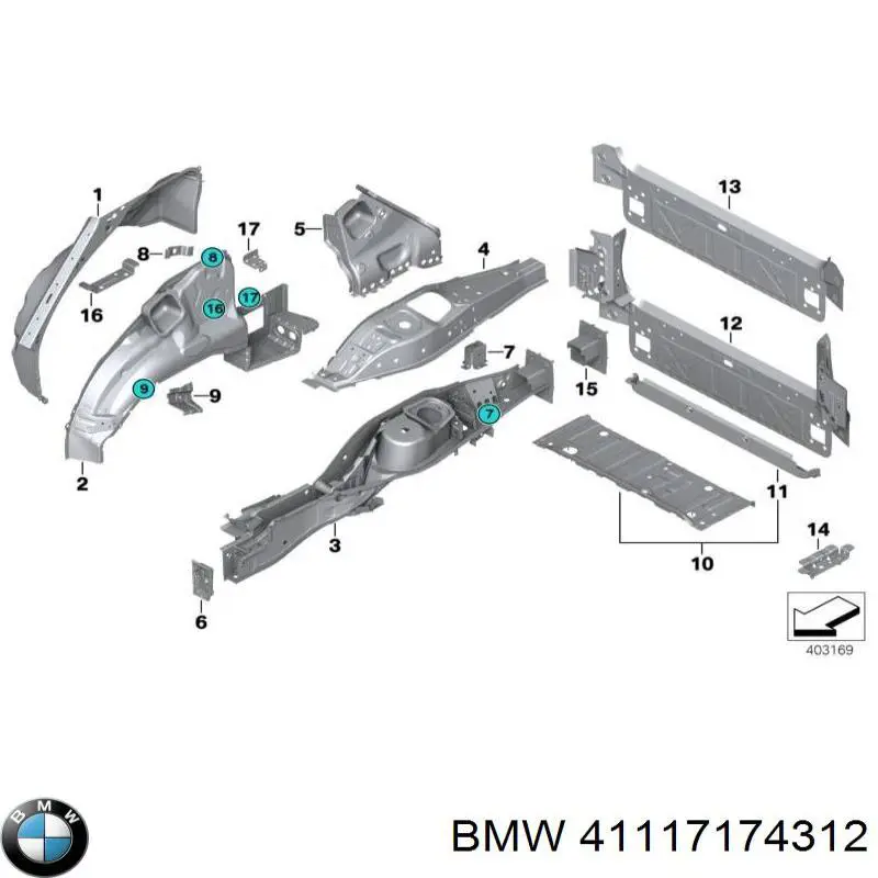 41117174312 BMW Чверть задня права