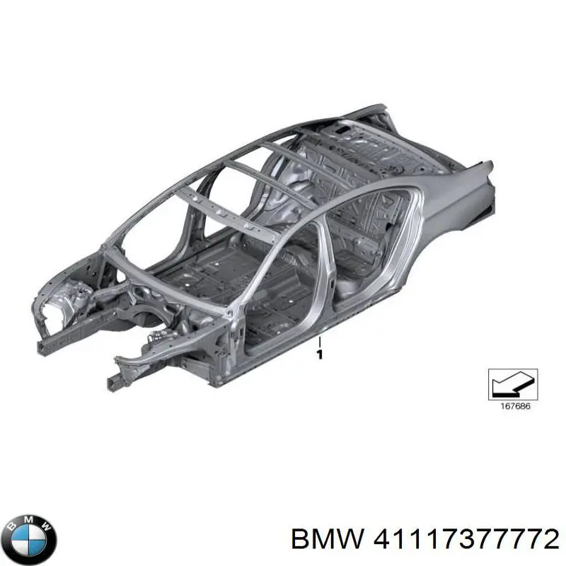 Бризковики передній, правий 41117377772 BMW