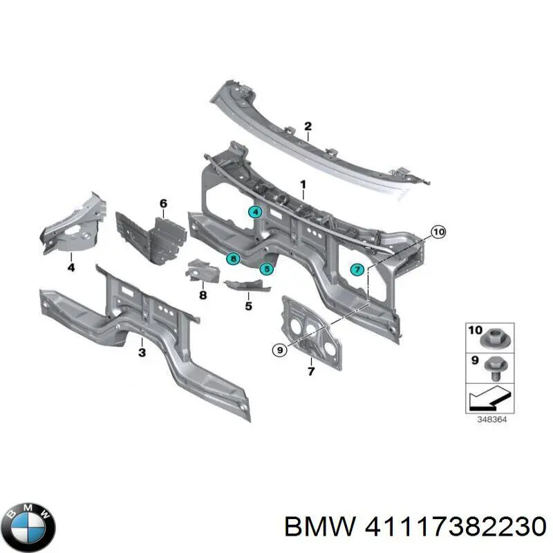 41117382230 BMW супорт радіатора верхній/монтажна панель кріплення фар
