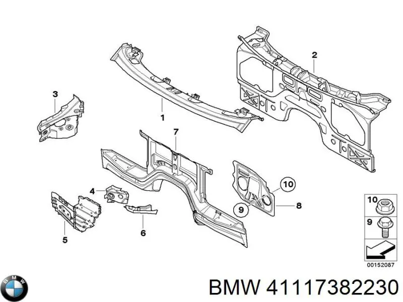41117382230 BMW Рамка радіатора верхня
