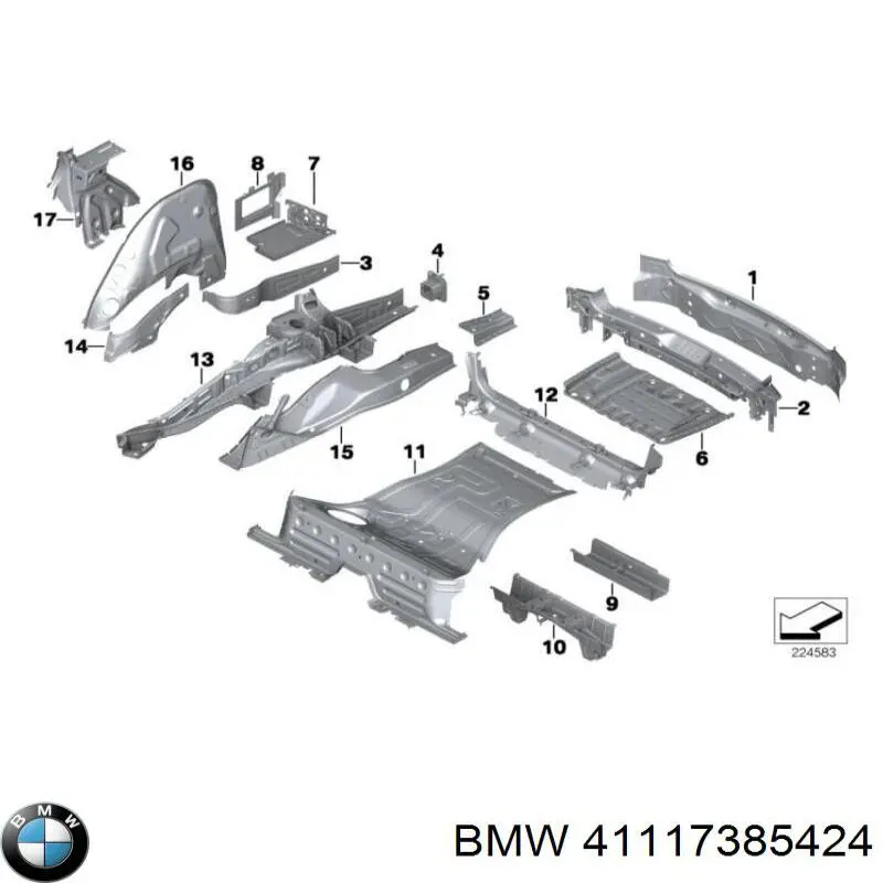 41117385424 BMW Крило заднє праве