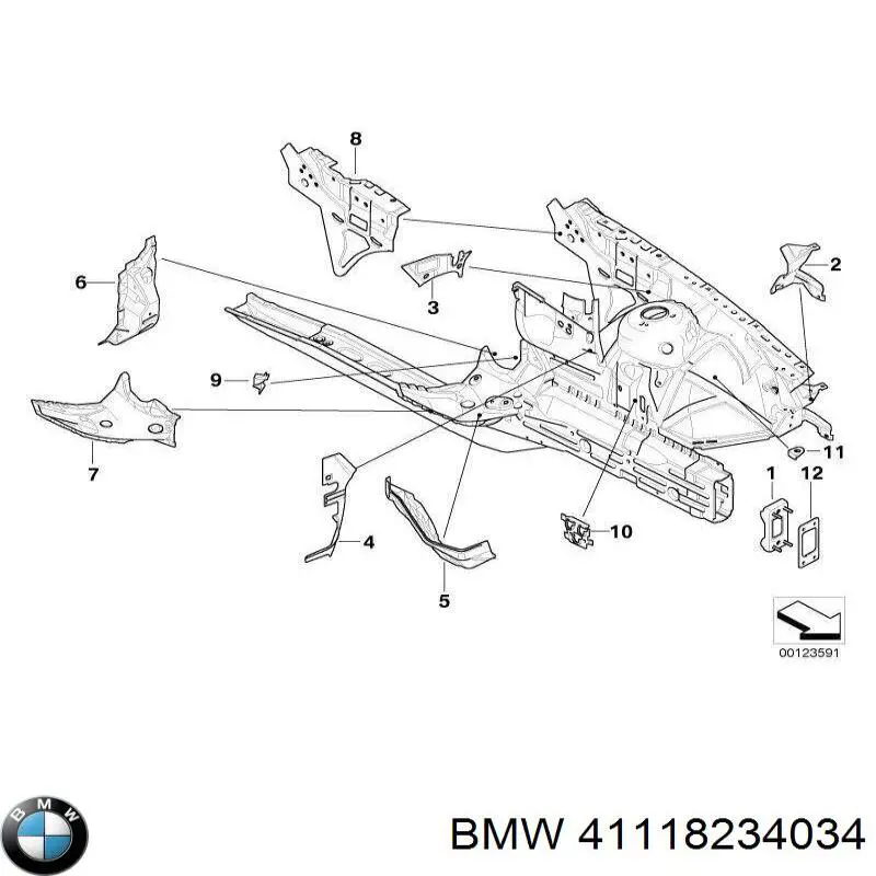 Лонжерон рами передній правий на BMW 3 (E46)