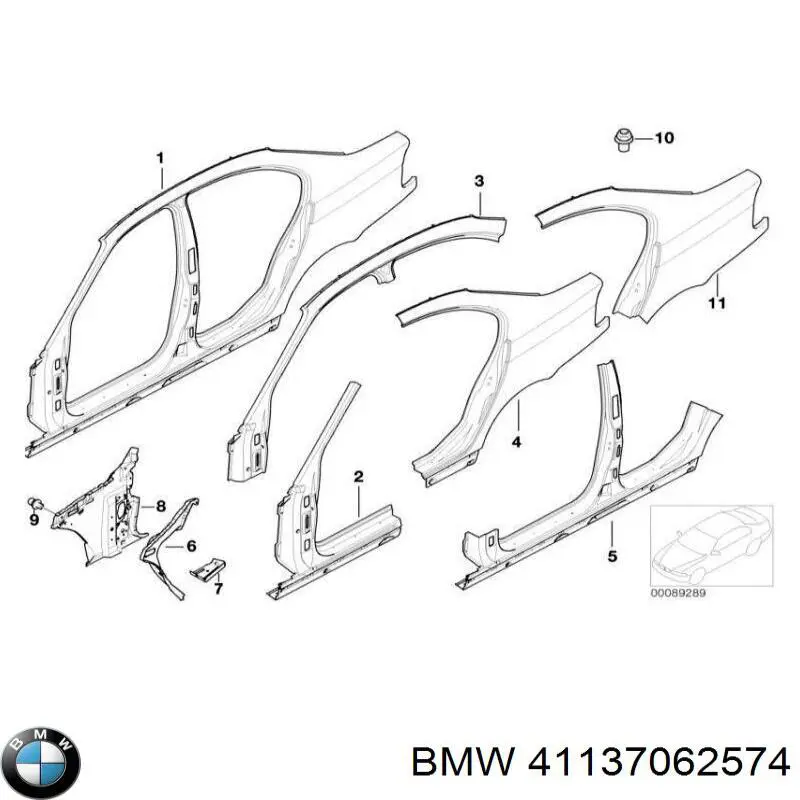 Бічна частина задні праві BMW 41137062574 ціна, від 2884.83 USD