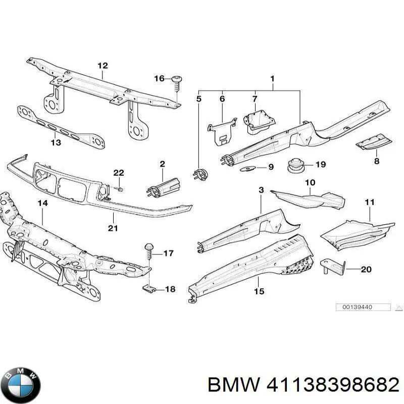 Панель передня BMW 41138398682 ціна, від 1068.75 USD