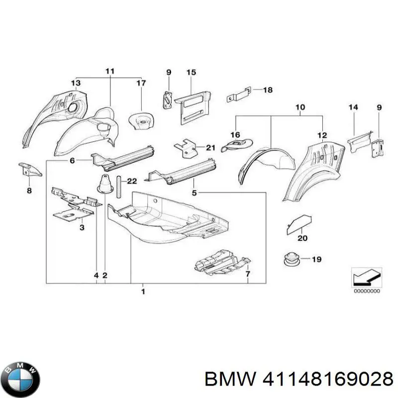 Купити 41148169028 BMW Склянка амортизатора заднього права