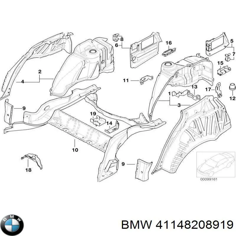 Арка крила заднього лівого BMW 41148208919 ціна, від 461.59 USD