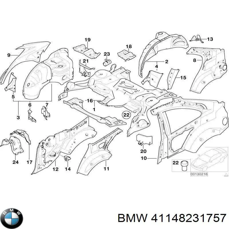 Купити 41148231757 BMW Арка крила заднього лівого