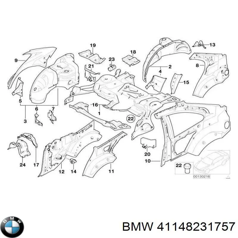 41148231757 BMW Арка крила заднього лівого