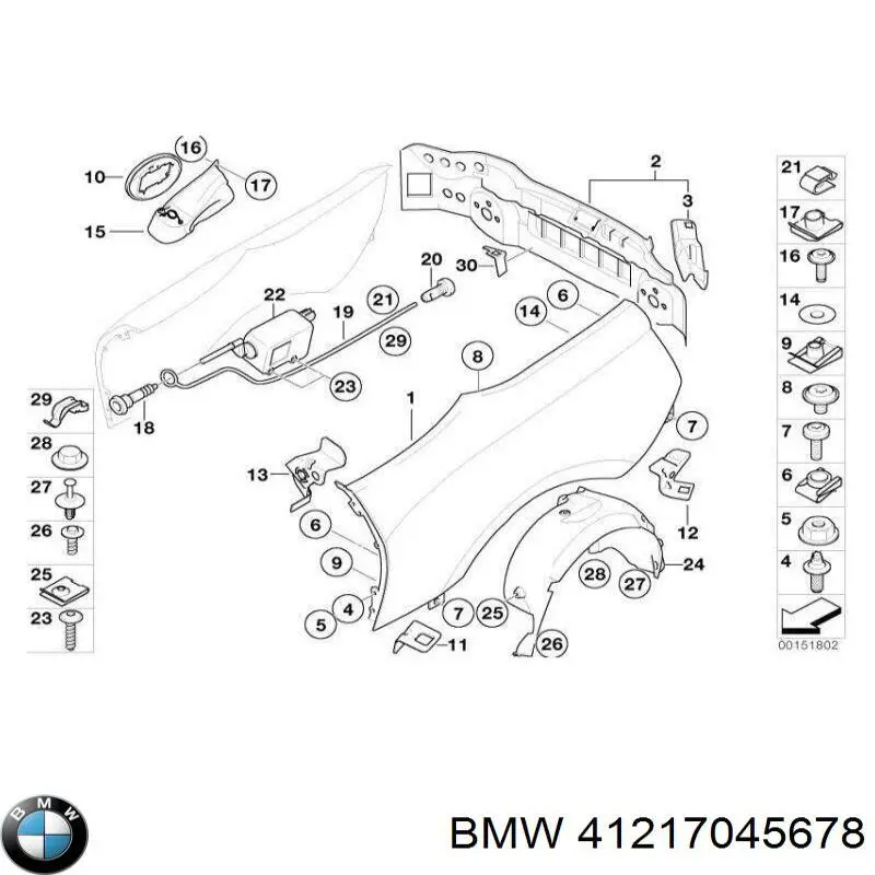 Крило заднє праве на BMW 7 (E65,66)