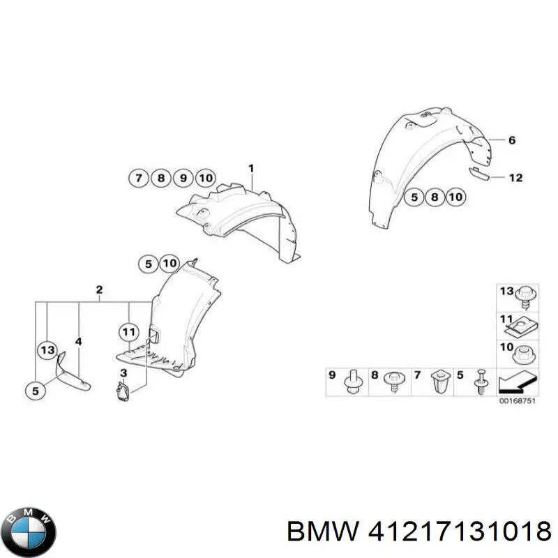 Купити 41217131018 BMW Крило заднє праве