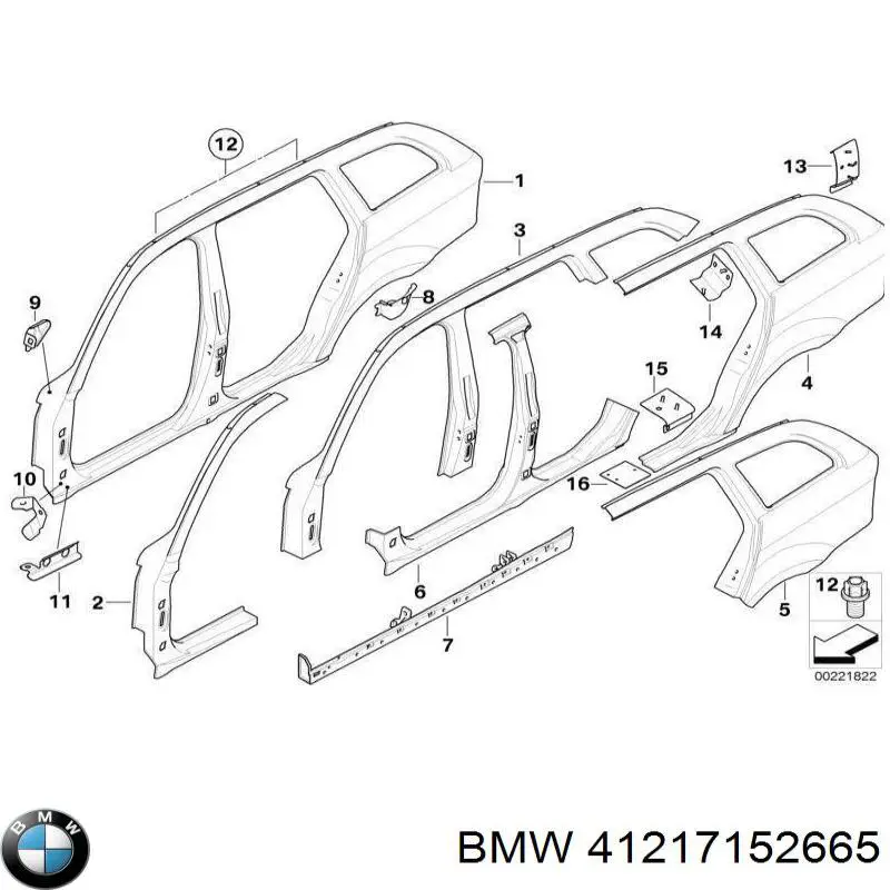 Крило заднє ліве BMW 41217152663 ціна, від 1167.74 USD