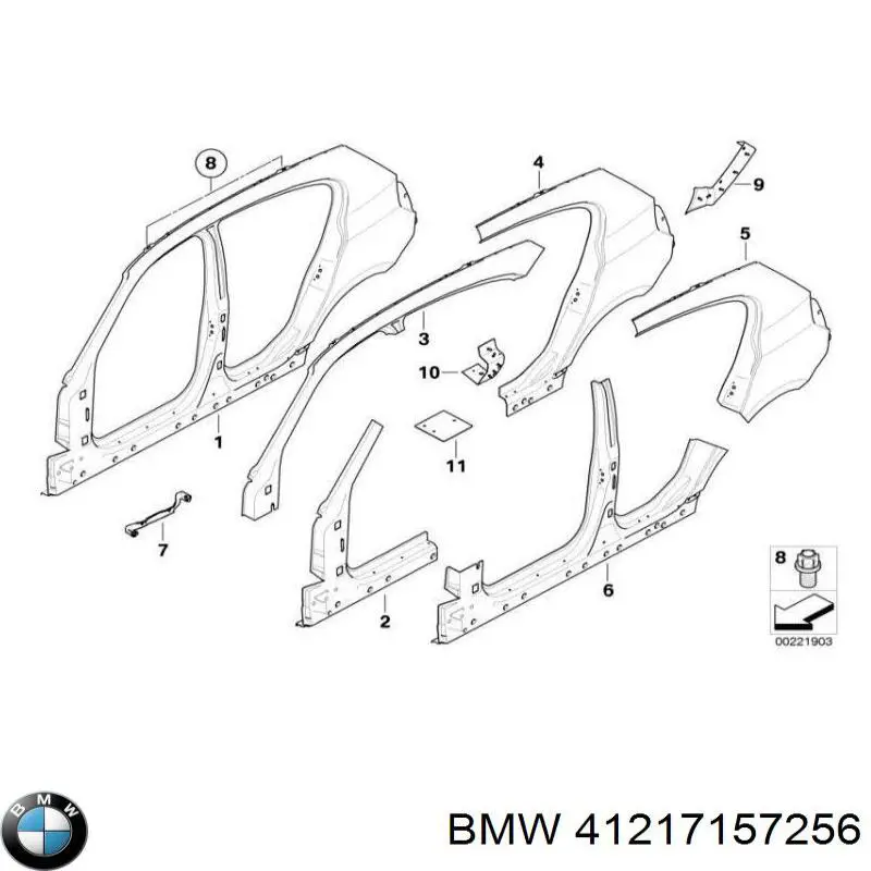 Поріг зовнішній правий на BMW 1 (E81, E87)