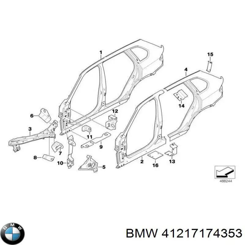 Крило заднє ліве BMW 41217174353